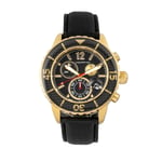 Morphic Mens M51 Series Chronograph Leather-Band Watch w/Date - Gold Stainless Steel - One Size