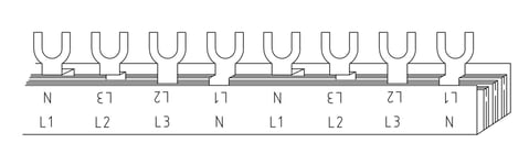 Eaton Samleskinne 3-fas+N 1meter