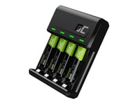 Green Cell Vitalcharger - Batteriladdare - 4 X Batterier Laddas - 0.5 Watt - Svart - Med 4 X Aaa Nimh 800 Mah Rechargeable Batteries