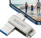 Clé Usb 64 Go Pour Iphone Cle Usb, Clé Usb Pour Iphone/Ipad/Pc, Adaptateur De Type C Inclus. 3 En 1 Cle Usb Stylo Pour Enregistrer Plus De Photos Et De Vidéos Sur Différents Appareils.[Q1141]