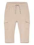 Mango Cotton Jogger Cargo Trousers Beige