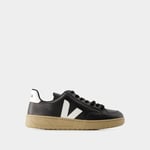 Veja Mens V-12 Sneakers - - Leather - Black/White - Size UK 12