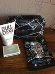 Feel Unique Wash Bag with Skincare Samples For Men inc 100ml Bulldog Moisturiser