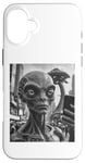 iPhone 16 Plus Funny Graphic Grey Alien Selfie Case