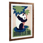 Big Box Art Framed Print of Vintage WPA Poster Brookfield Zoo Design | Wall Art Picture | Home Decor for Kitchen, Living Room, Bedroom, Hallway, Walnut, A2 / 24.5x18 Inch / 62x45cm