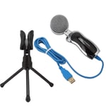 awstroe PC USB Singing Machine with Adjustable Mini Tabletop Tripod Desktop Condenser Microphone Karaoke Microphone Handheld Mic Speaker Machine for Network Singing Chatting