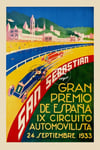 SAN SéBASTIAN AUTO 1933 - POSTER HQ 40x60cm d'une AFFICHE VINTAGE