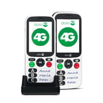 Doro 780X - Téléphone Portable 4G pour Personnes Âgées - Handicap - démence - déficience cérébrale - Clavier Simplifié - Touche d'Assistance - Géolocalisation - Socle Chargeur