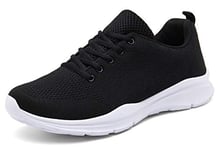 DAFENP Chaussures de Course Running Sport Compétition Trail entraînement Homme Femme Basket Sneakers Outdoor Running Sports Fitness Gym Shoes (A Noir, numeric_42)