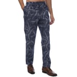 Ted Baker Mens Postot Cotton Linen Printed Trousers in Navy Textile - Size 28W/32L