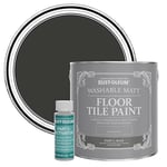 Rust-Oleum Black Washable Matt Floor Tile Paint - Dark Magic 2.5L