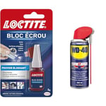 LOCTITE Colle "Bloc Écrou" - Résine autobloquante pour éviter le desserage par vibration de boulons & WD-40 Produit Multifonction Spray Double Position Sans Silicone Non Conducteur