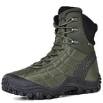 XPETI Mens Hiking Boots Waterproof Walking Boots Men High Hill Winter Snow Trekking Shoes Green Size 12 UK