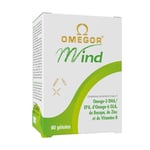 OMEGOR® Mind | Supplement for Memory and Cognitive Functions | with Omega 3 DHA and Bacopa Monnieri Extract, Borage Oil, zinc and B Vitamins | Molecular Distillation, rTG Form | 60 Capsules