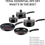 Tefal Essential, Aluminium Pots and Pans Set, 16 cm, 18 cm and 20 cm Saucepan...