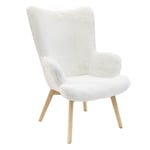 Fauteuil Imitation Fourrure "Helsinki" 100cm Blanc