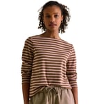 Joules Womens Harbour Cotton Long Sleeved Top - Brown - Size 10 UK