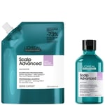 L’Oréal Professionnel Scalp Advanced Anti-Discomfort Shampoo 300ml and Refill Pack 500ml deep scalp treatment