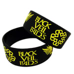 2Pcs 1 Inch Wide Black Veil Brides Black Veil Brides Silicone Hands with Wings Logo Perfectly Inspire Fitness, Basketball, Sports Seeking, Exercise And Tasks,Yellow