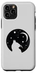 iPhone 11 Pro Cat Silhouette With Moon Starry Sky Vintage Retro Case