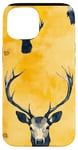 Coque pour iPhone 15 Aquarelle jaune ethnique cerf chasse camouflage