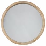 Atmosphera - Miroir Rond Bois Scandinave 52cm Naturel