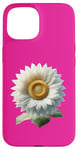 iPhone 15 White Sunflower Case