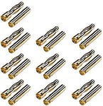 YUNIQUE GREEN-CLEAN-POWER - 4 mm Banana Connectors for RC Lipo Modeling Batteries | 10 Pairs, Suitable for Connection to Car Radios and Drones, Gold, Metal