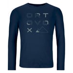 Ortovox 185 Merino Brand Outline LS - Sous-vêtement mérinos homme Deep Ocean M