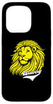 Coque pour iPhone 15 Pro Lion jaune Bravery Lion inspirant mignon