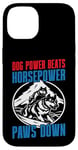 Coque pour iPhone 14 Dog Power bat Horsepower Paws Down Mushing