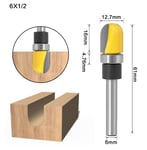 6mm shank NO1 Mèche de toupie à bois 6mm/6.35mm/8mm, 1 à 3 pièces, bol à tige et gabarit de plateau, fraiseuse pour le travail du bois ""Nipseyteko