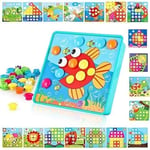 TINOTEEN Jeux de mosaïque en Motifs avec Les Boutton colorés Jouet éducatif pour Enfants 50pieces