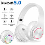 Noise Cancelling Headphones Bluetooth Wireless Lightweight Leather Over-ear Mic