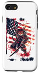 iPhone SE (2020) / 7 / 8 Cat Samurai American Flag Samurai Cat Art Patriotic Cat Case