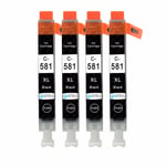 4 Black (CLI) Ink Cartridges for Canon PIXMA TS6151 TS705 TS8252 TS9155 TS9551C