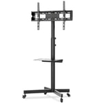 Mobile TV Stand on Wheels for 27-60 inch Plasma LCD LED Flat or Curved Screen TV Trolley with Tilt Mount Bracket Height Adjustable Holds 40kg Max VESA 600x400mm