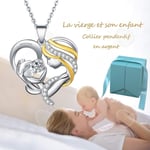 CONFO® Diamond Type Heart Halsband Tack Mamma Mors Dag Halsband 925 Sterling Silver presenthalsband