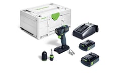 Skruvdragare/borr Festool TXS 18 C 3,0-Plus 18 V; 2x3,0 Ah batt.