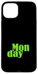 Coque pour iPhone 15 Plus Graphique vert lundi jours de la semaine vert graphique