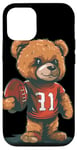 Coque pour iPhone 12/12 Pro Costume d'ours en peluche de football américain pour garçons et filles