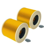 Vhbw - 2x filtre à cartouche compatible avec Kärcher wd 3.800 m ecoogic, wd 3 Battery Premium, wd 3 Battery aspirateur - Filtre plissé