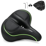 ENJOHOS Selle de Velo Ultra Confortable,Selle de Vélo, Selle Velo Large en Mousse à Mémoire et Ergonomique,Siège de Vélo Imperméable et Respirante, pour Vélo de Route Electrique VTT (Vert)