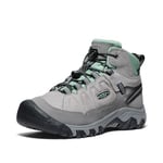 KEEN Targhee 4 Mid Height Durable Comfortable Waterproof Hiking Boots, Alloy/Granite Green, 4 US Unisex Big Kid