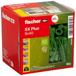 fischer - Cheville à quadruple expansion tous matériaux SX Plus Green 8x40 fabriquée à base de matières premières renouvelables/Boîte de 90