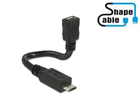 Delock OTG ShapeCable - USB-forlengelseskabel - Micro-USB type B til Micro-USB type B - 15 cm