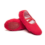 Balettskor för flickor Danssko för pojkar i mjukt läder RED 25