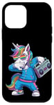 Coque pour iPhone 12 mini Licorne dans les années 80 avec enregistreur cassette