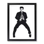 Elvis Presley The Jailhouse Rock No.2 Modern Framed Wall Art Print, Ready to Hang Picture for Living Room Bedroom Home Office Décor, Black A3 (34 x 46 cm)