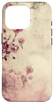 Coque pour iPhone 16 Pro Rose grunge douce subtile florale vintage